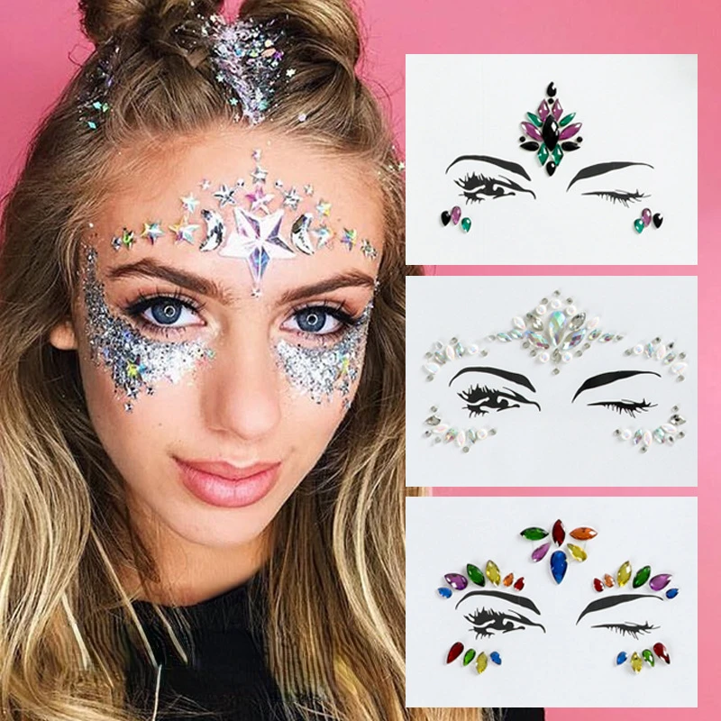 Beauty Gems Makeup - كريستال الوجه جواهر لصاقات وشم النساء
