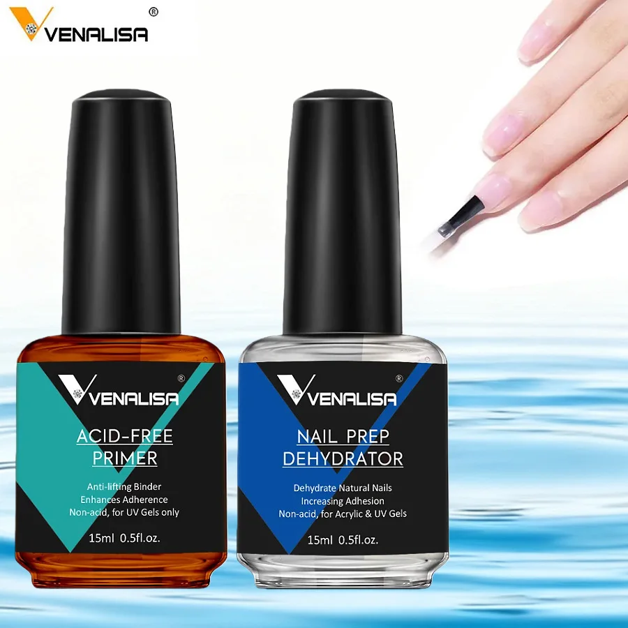 Nail Dehydrator Primer - قطعتان من مجموعة مزيل الرطوبة وبرايمر