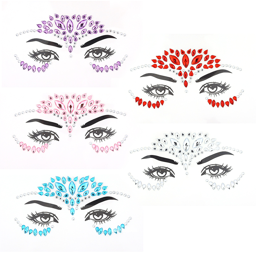 5 قطع/مجموعة من ملصقات الوجه ا - مراجعة Beauty Gems Makeup وسعره