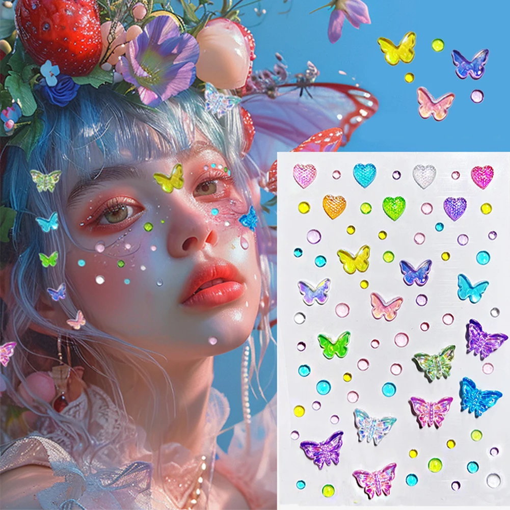 ملصقات فراشات كريستالية لامعة  - مراجعة Beauty Gems Makeup وسعره