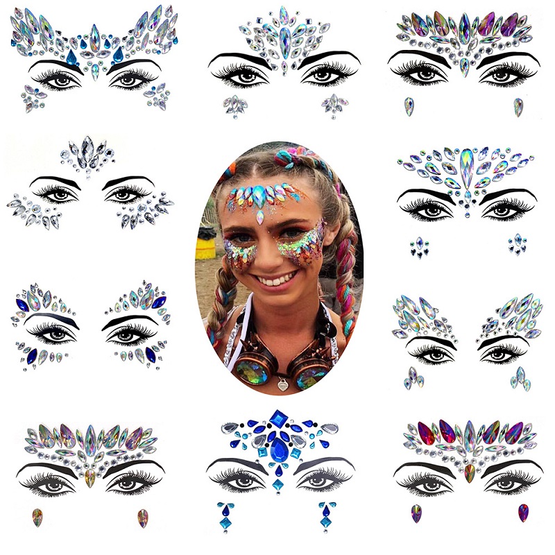 ملصقات وجه ثلاثية الأبعاد مرصع - مراجعة Beauty Gems Makeup وسعره