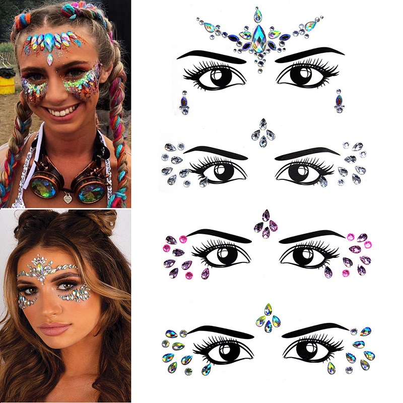 ملصقات وجه ثلاثية الأبعاد مرصع - مراجعة Beauty Gems Makeup وسعره